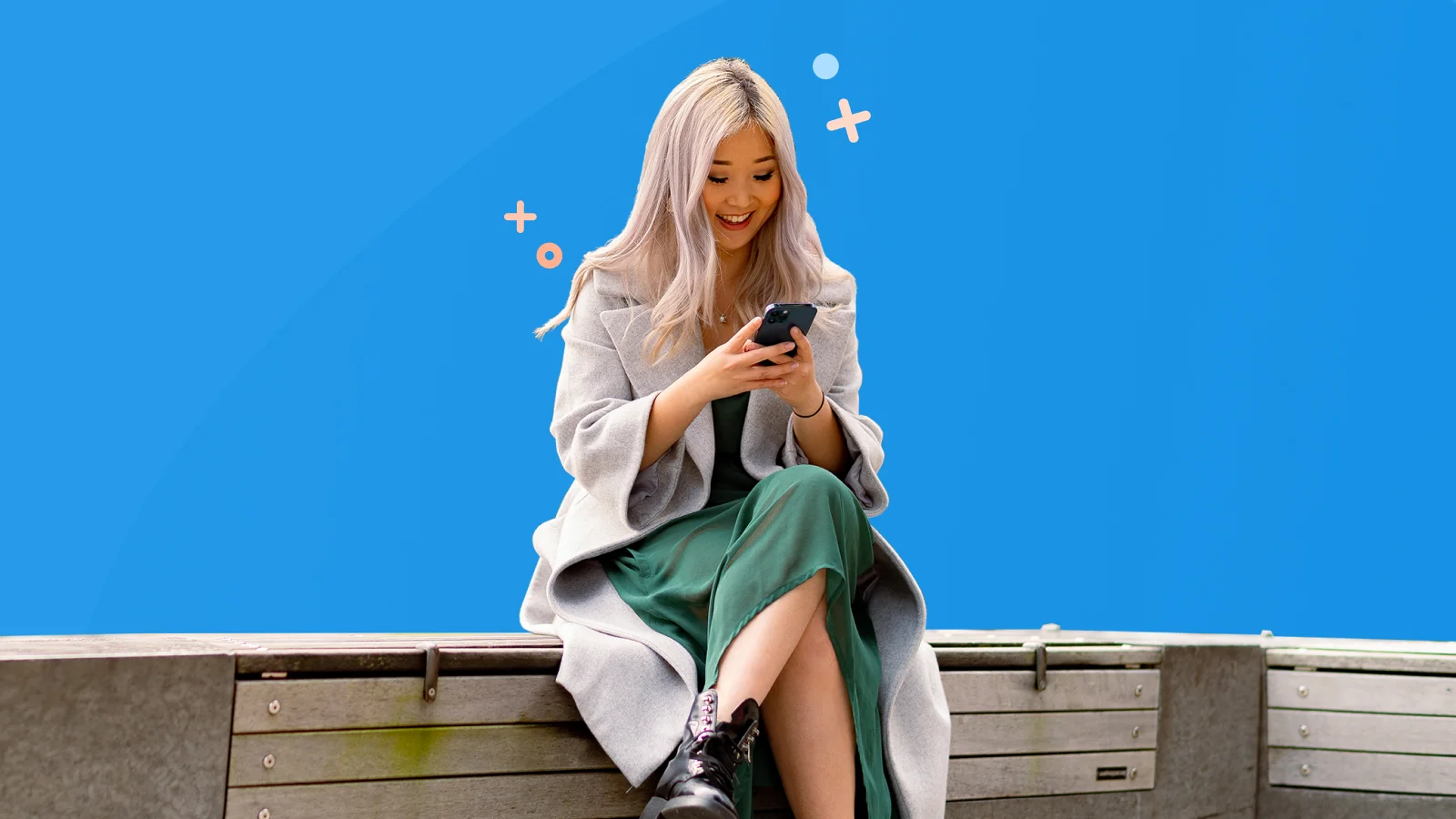 A girl searches for a job in New Zealand on the Trade Me Jobs app.