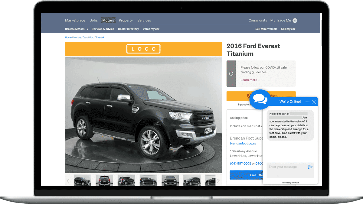 Drive Chat on laptop.