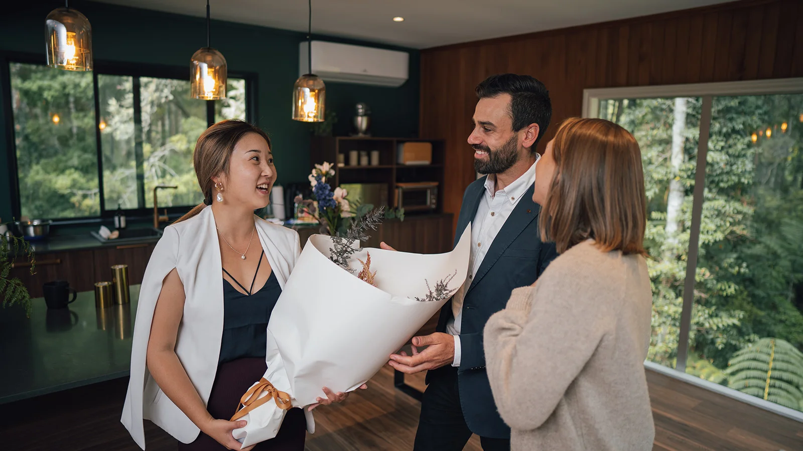 Woman buying a house