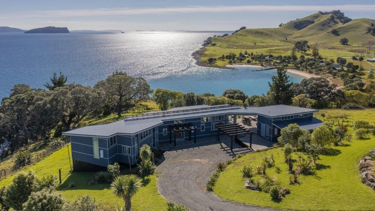 exterior of Slipper Island home