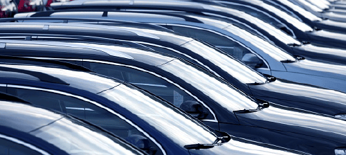 A range of cars in a caryard.