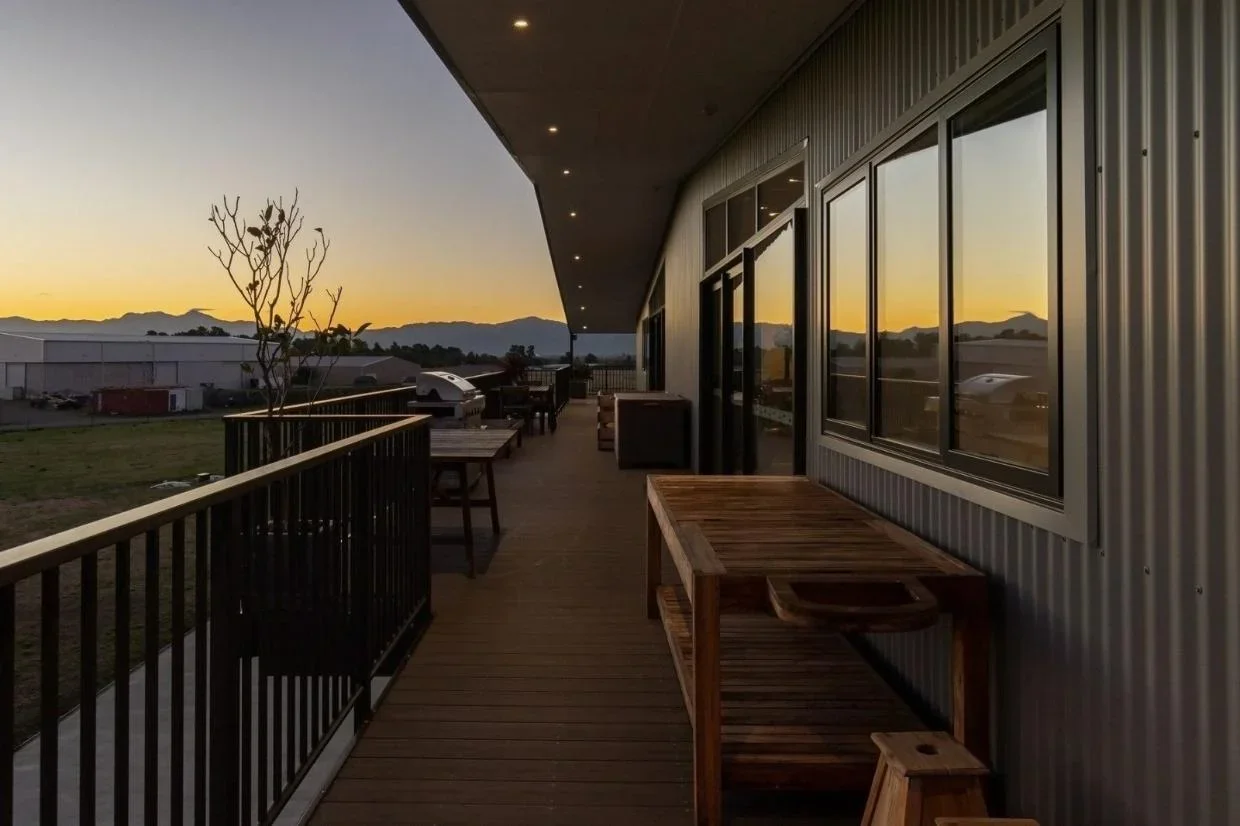 Verandah at the hangar home