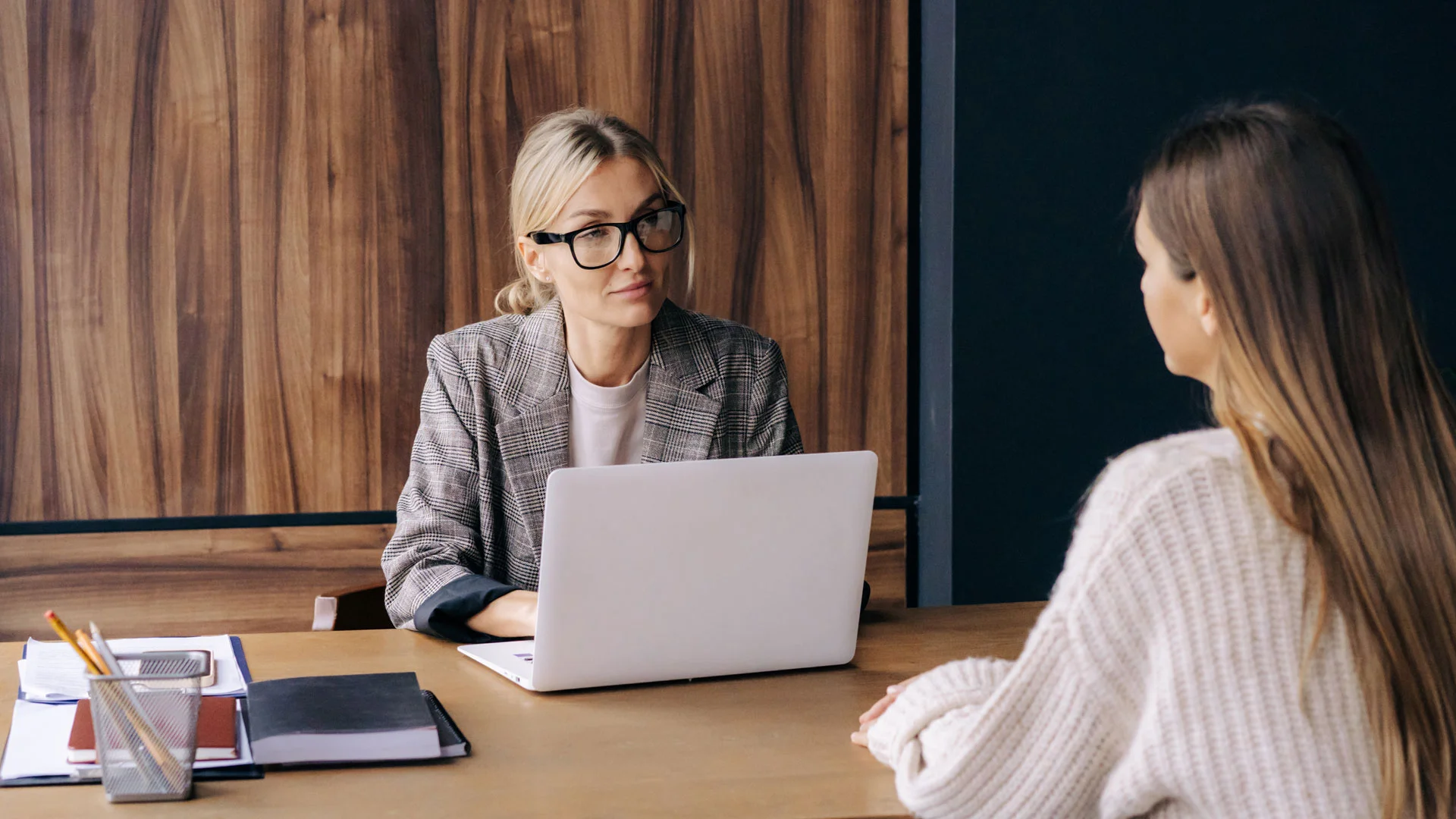 Job interview in an office.