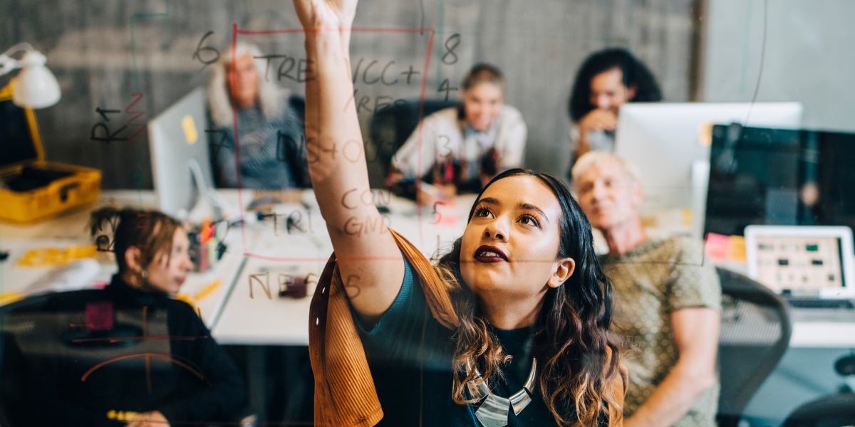 Women working in tech company