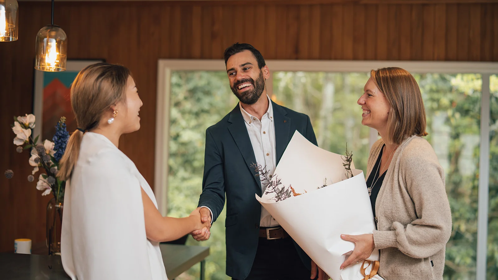 Couple buying their first home
