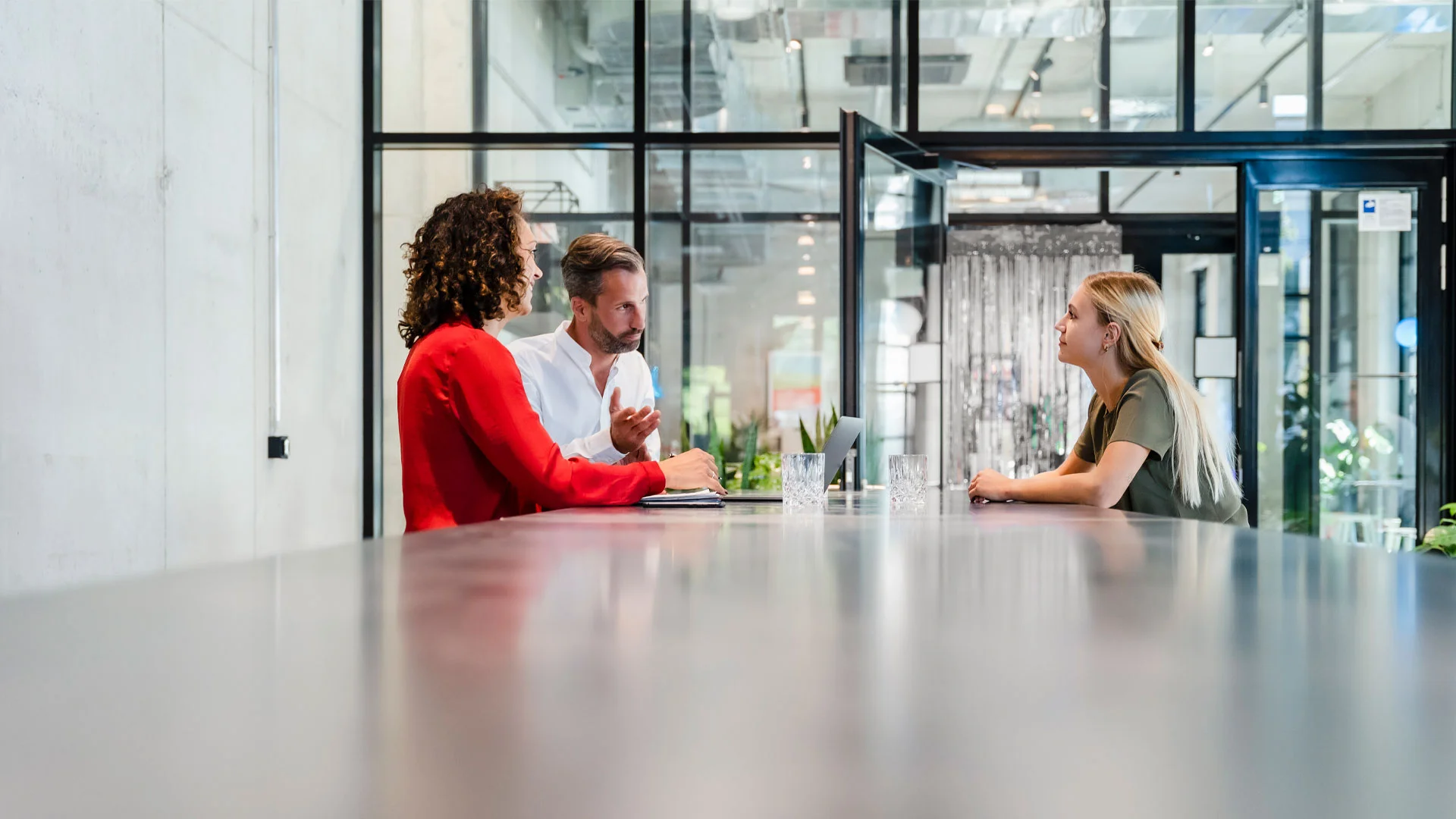 Job interview in a modern office.