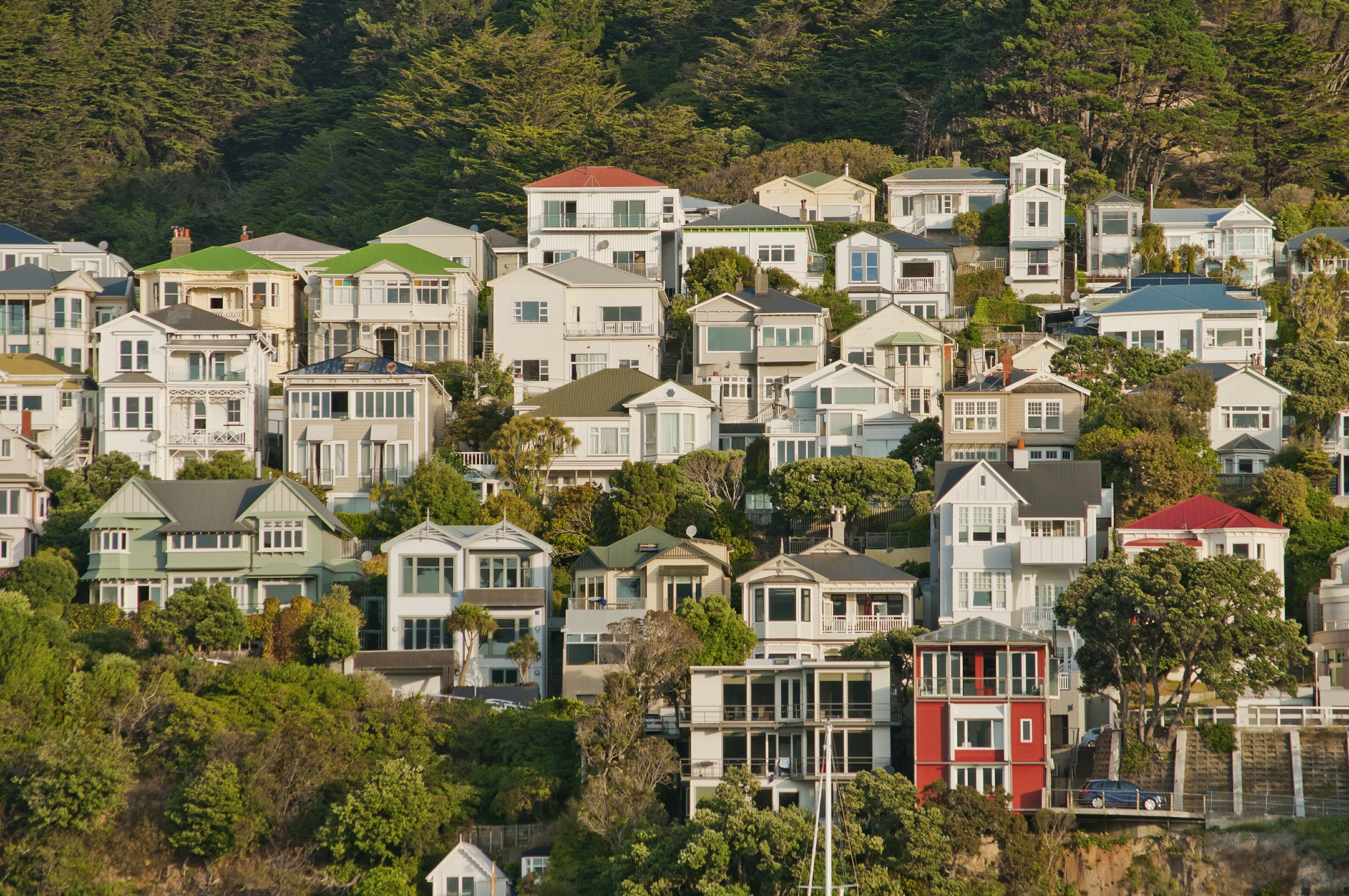 Villas along the Wellington waterfront.