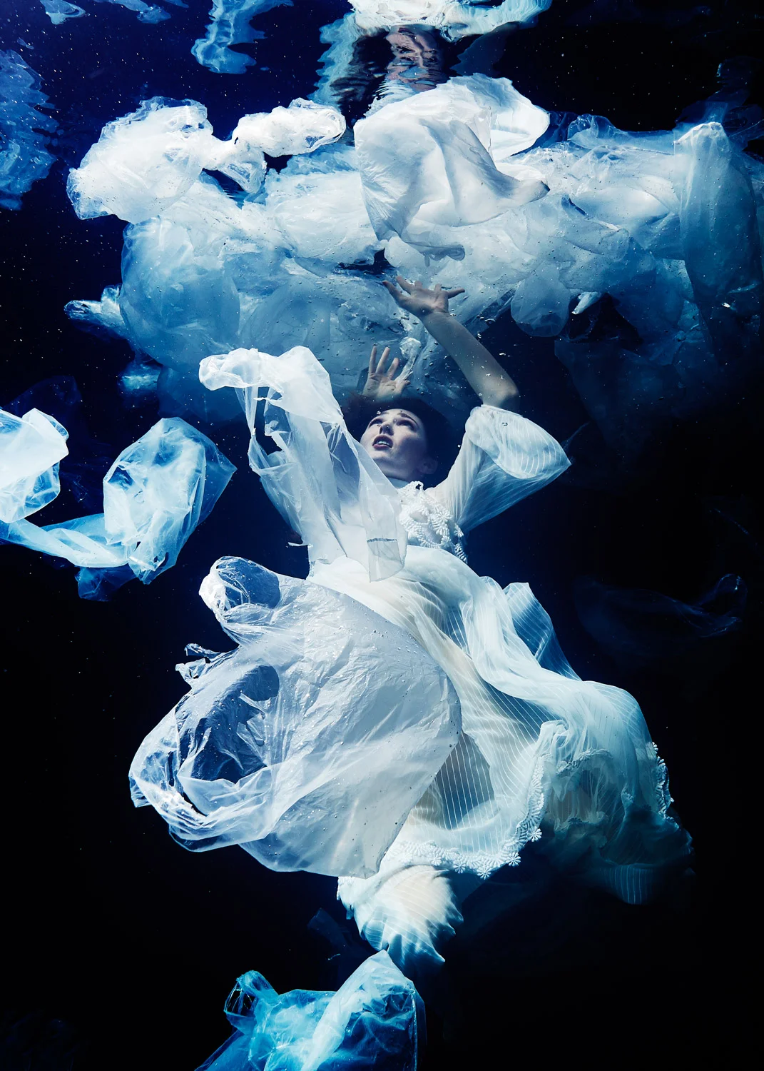 The clarity of water in a living pool