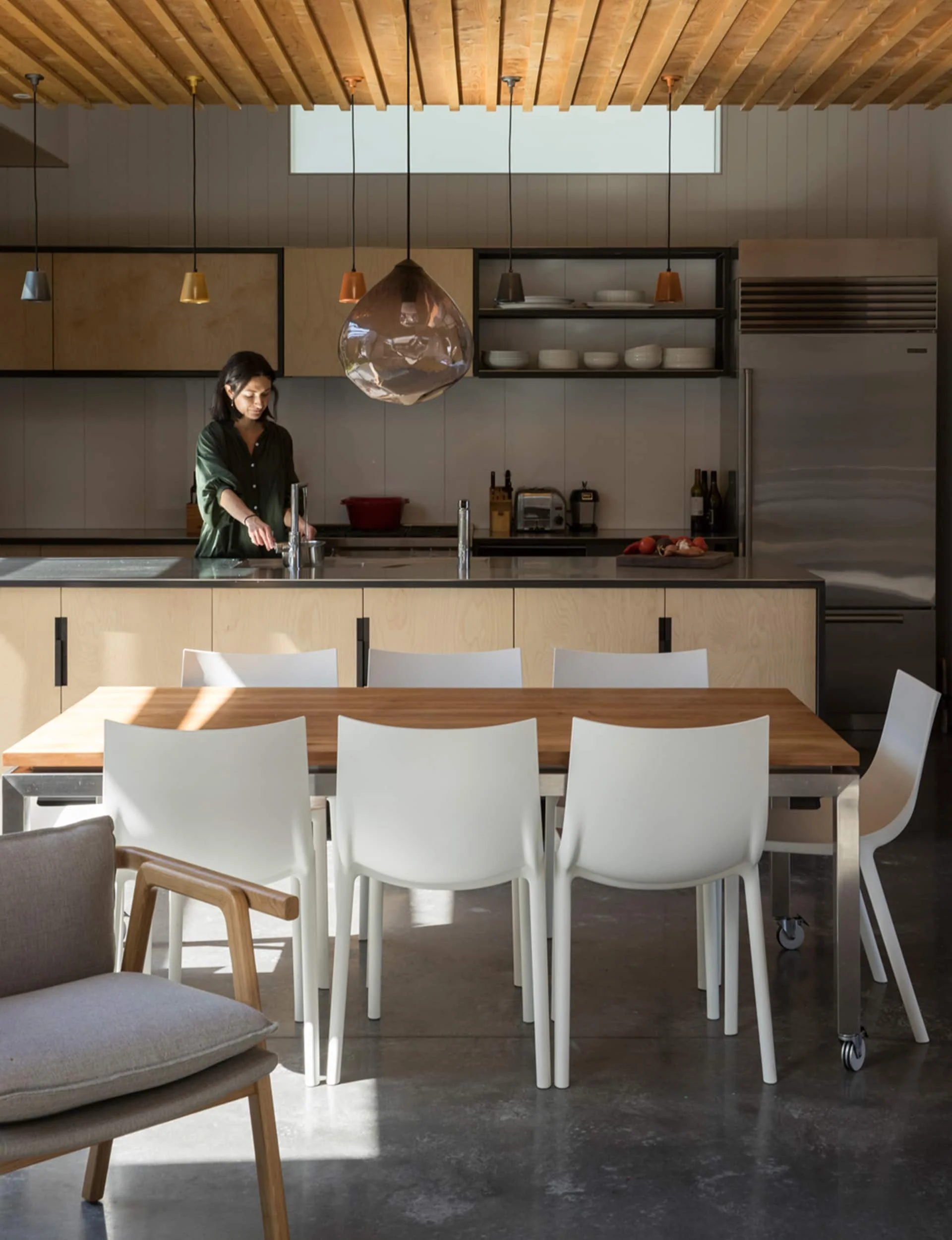An open-plan social kitchen