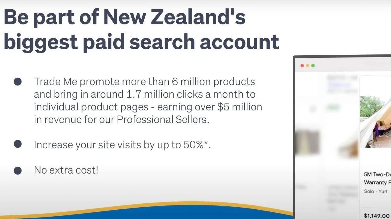 Google shopping for Trade Me Pro-sellers