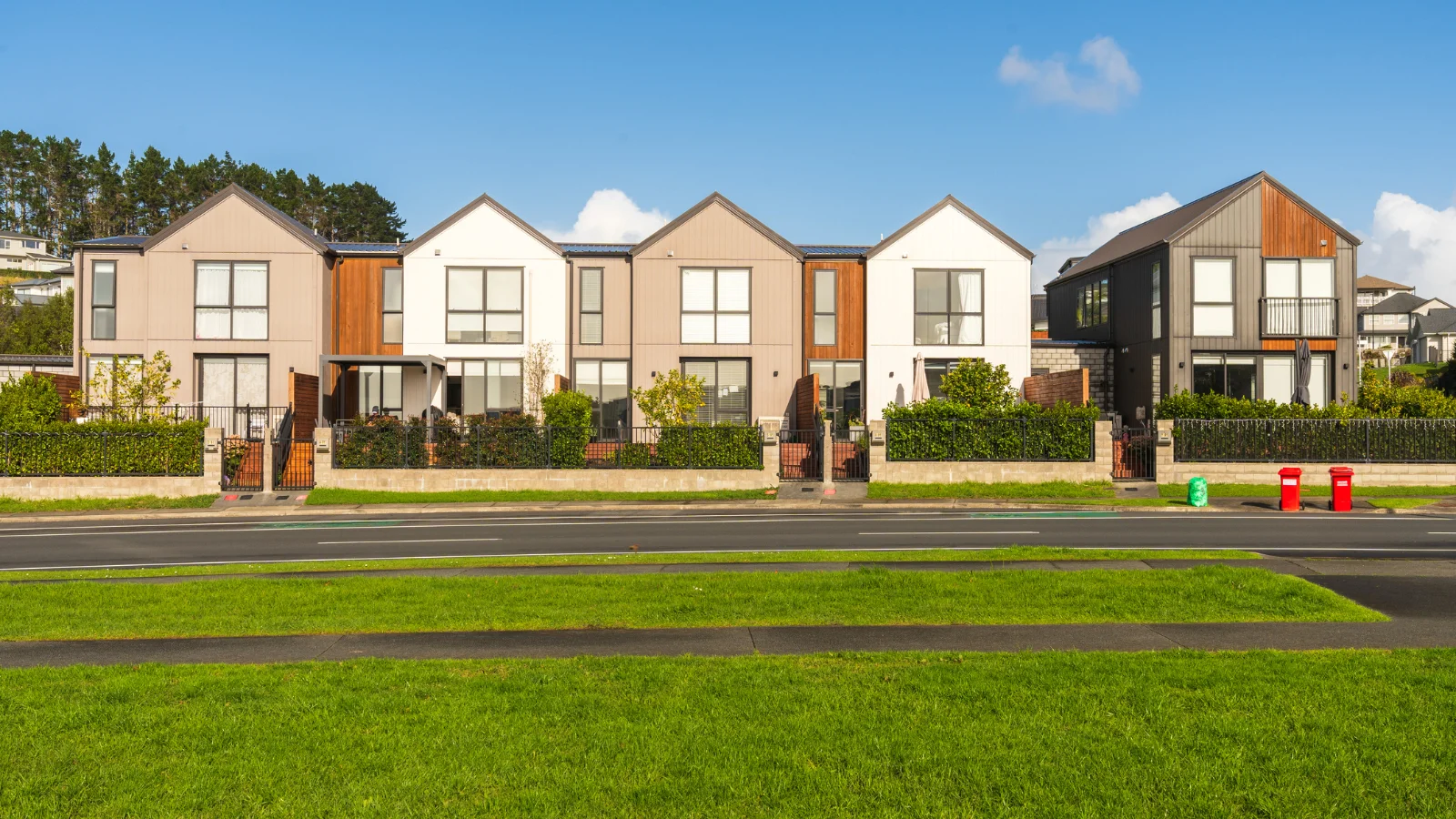 row of new build attached town houses