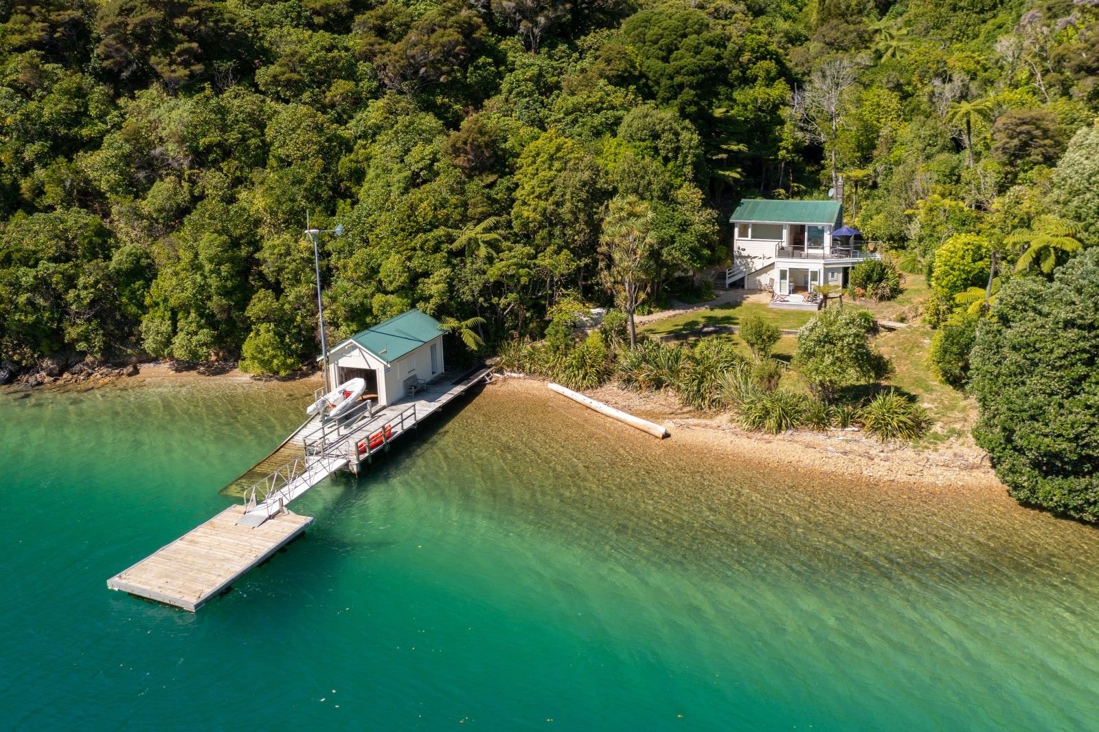 House in the Marlborough sounds, New Zealand.