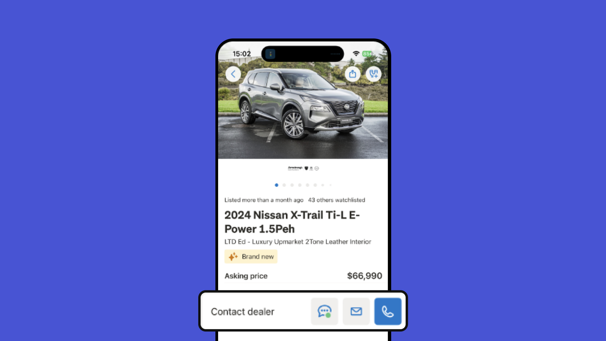 Contact Buttons on the Listing Display Page