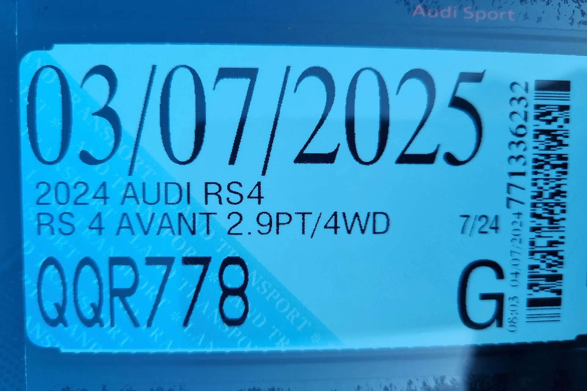 Car rego label