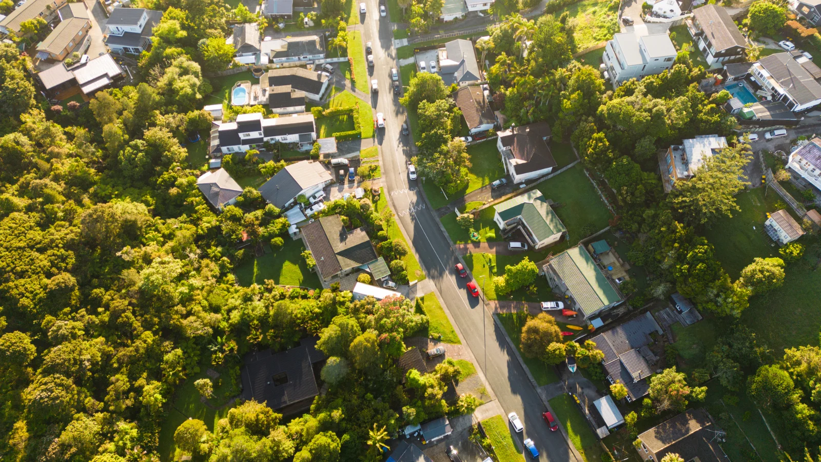 Aerial view of NZ suburb