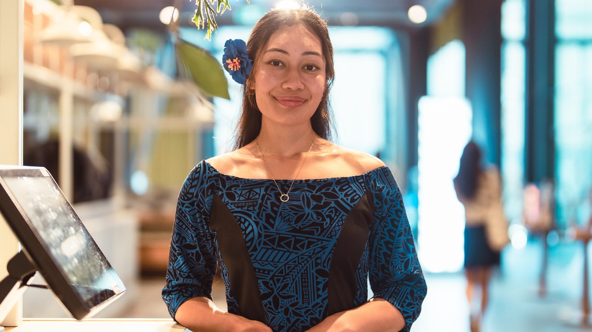 Woman working in a retail store