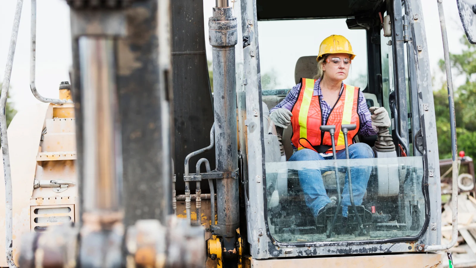 Digger driver lady. 