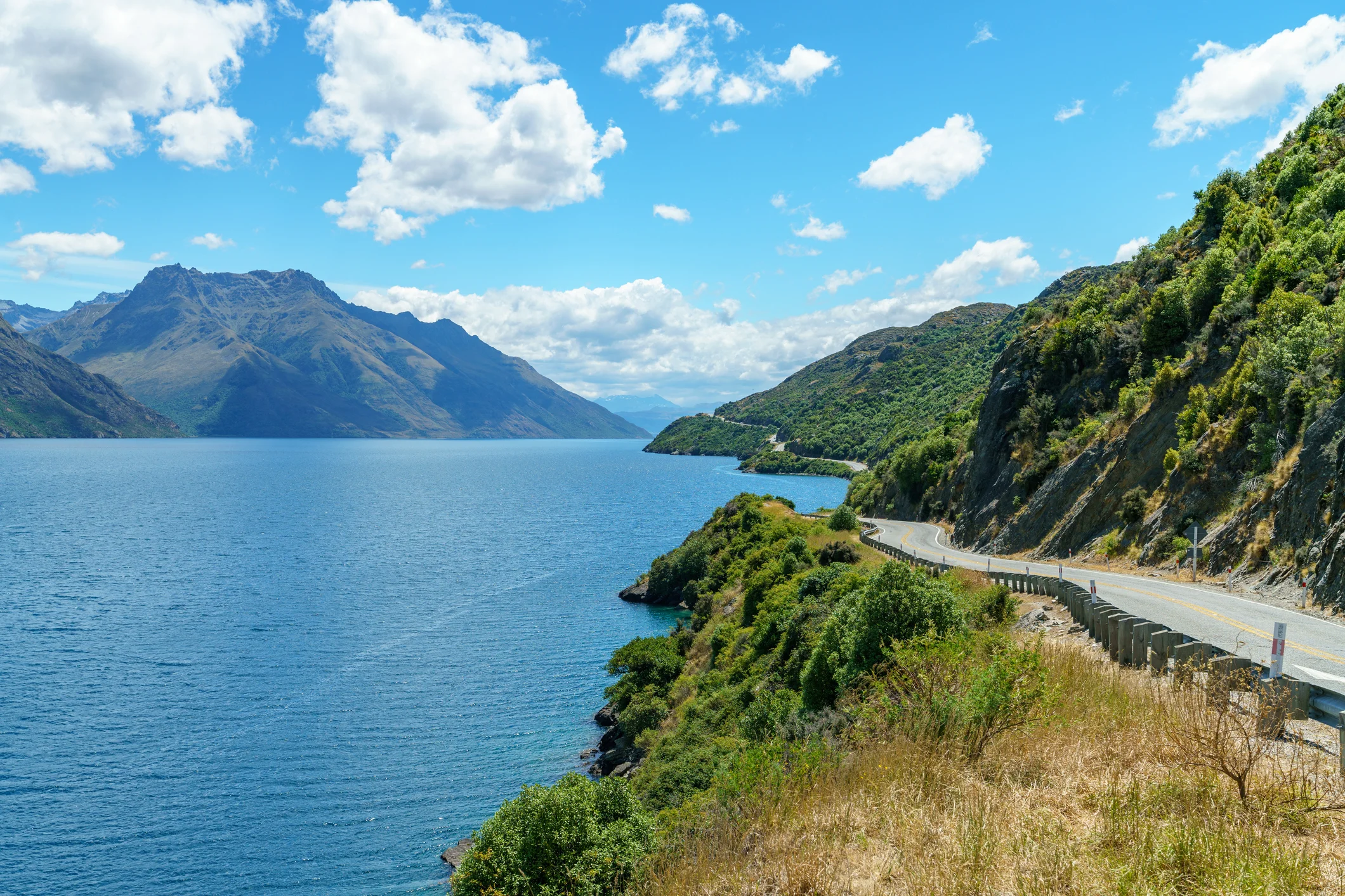 Road & lake in Aotearoa, New Zealand