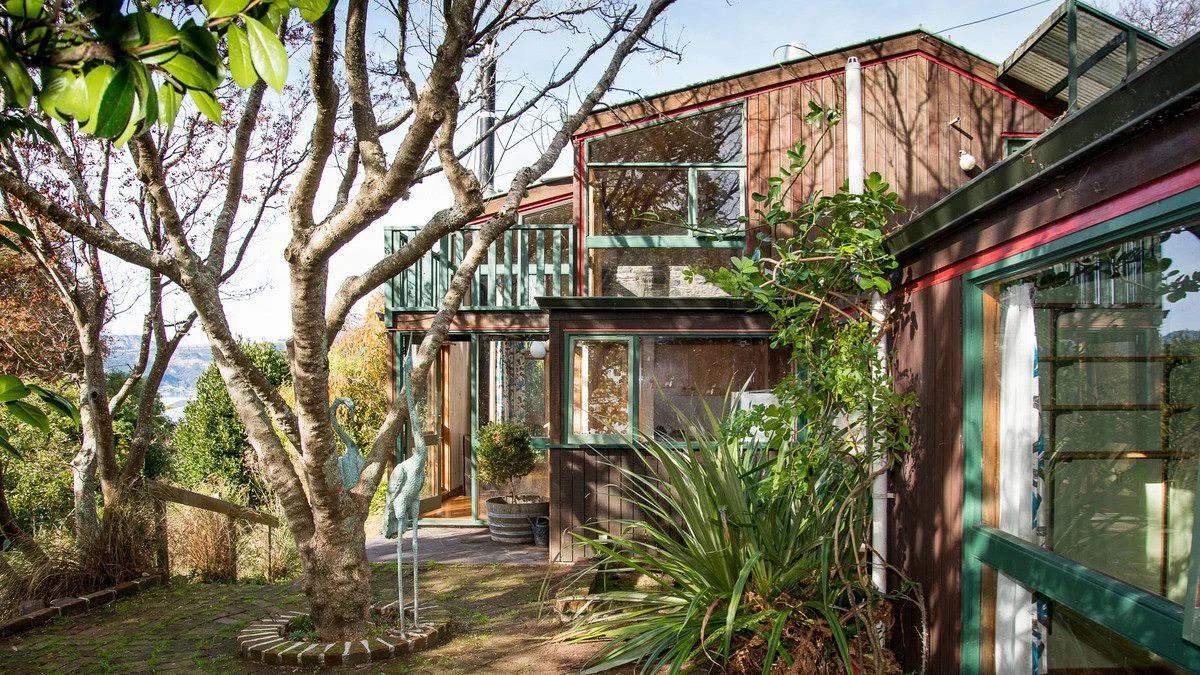 Margaret Mahy's Governor’s Bay residence boasts harbour views and a thriving garden