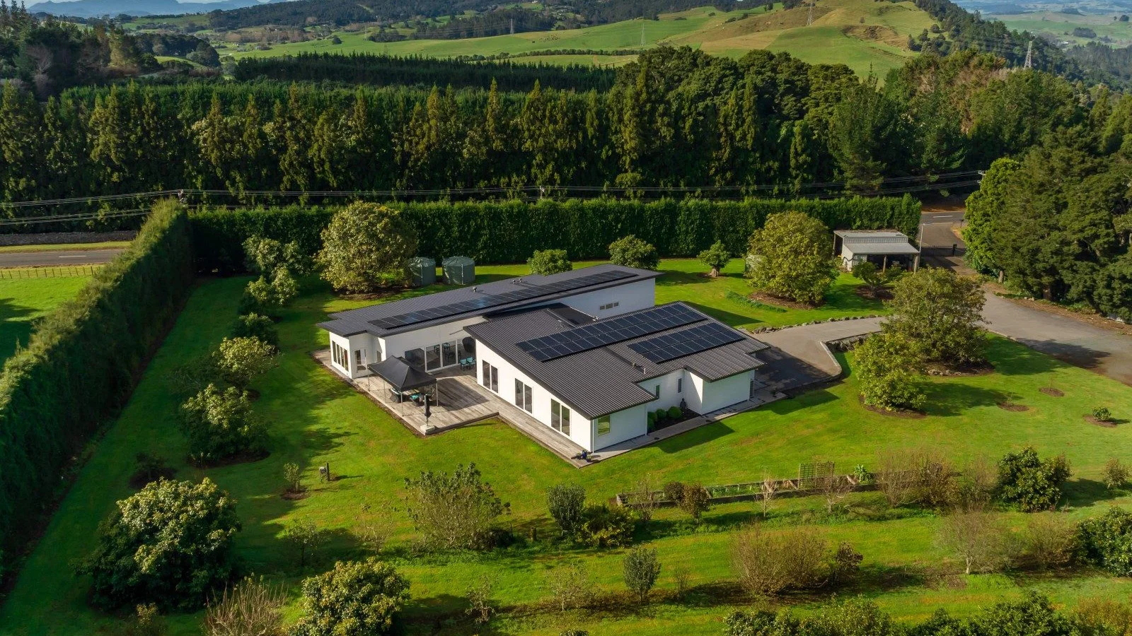 House with solar panels covering the roof