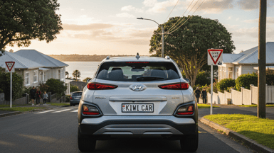Car Parked On New Zealand Street With Personalised Number Plate