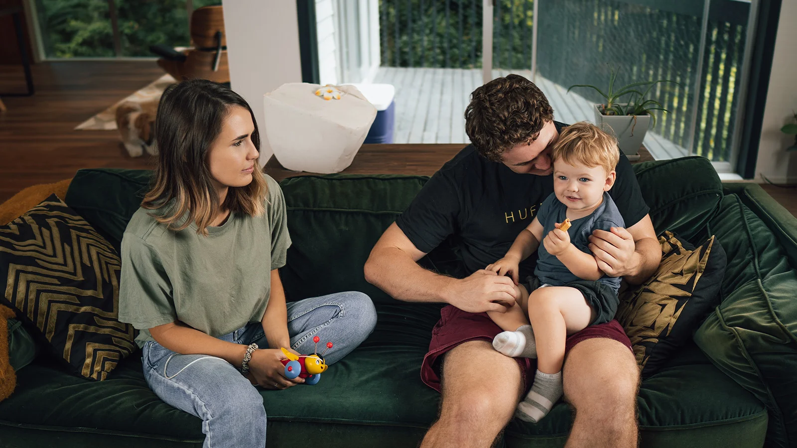 Family who are saving to buy a house