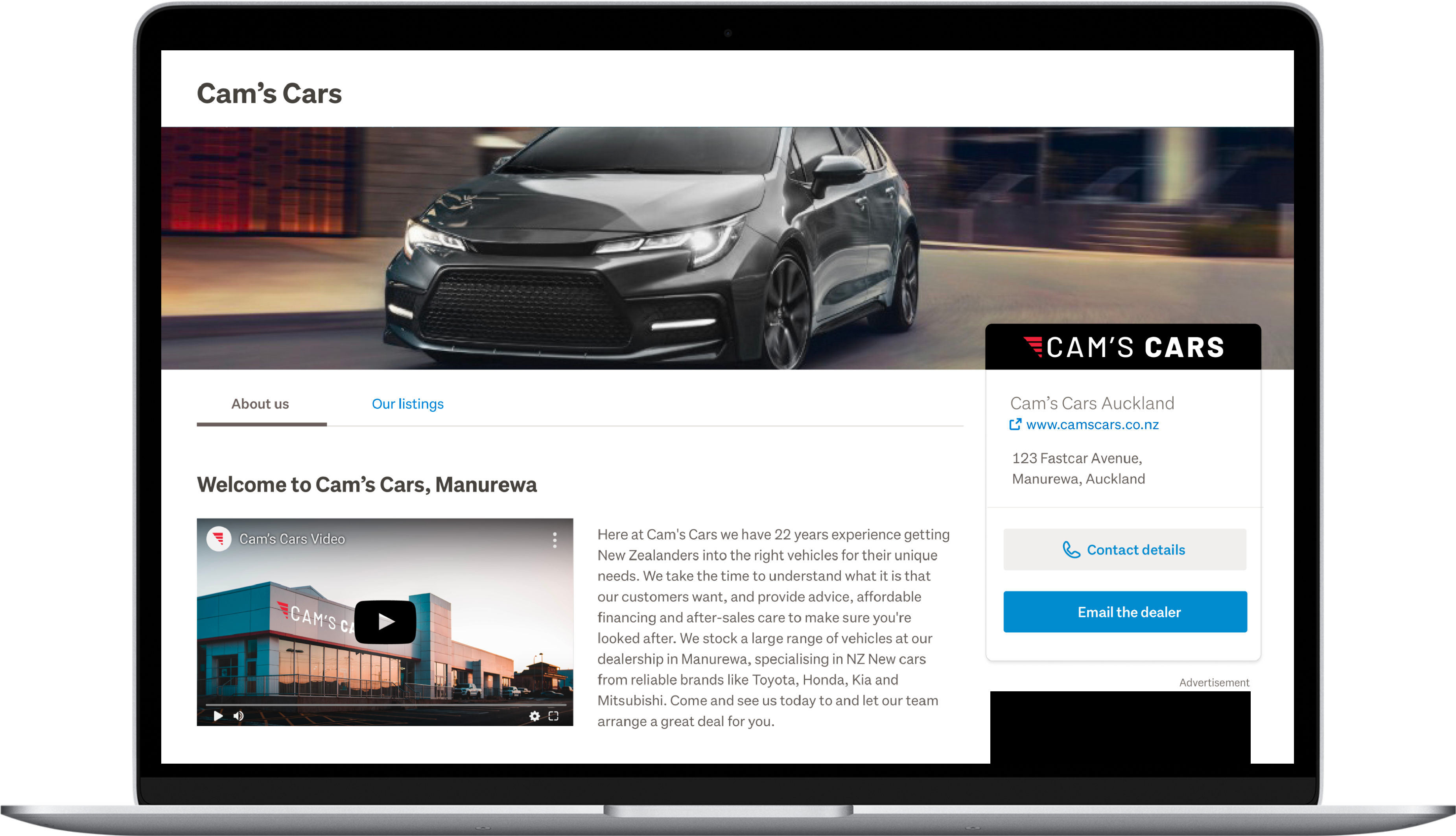 Logo position on screen.