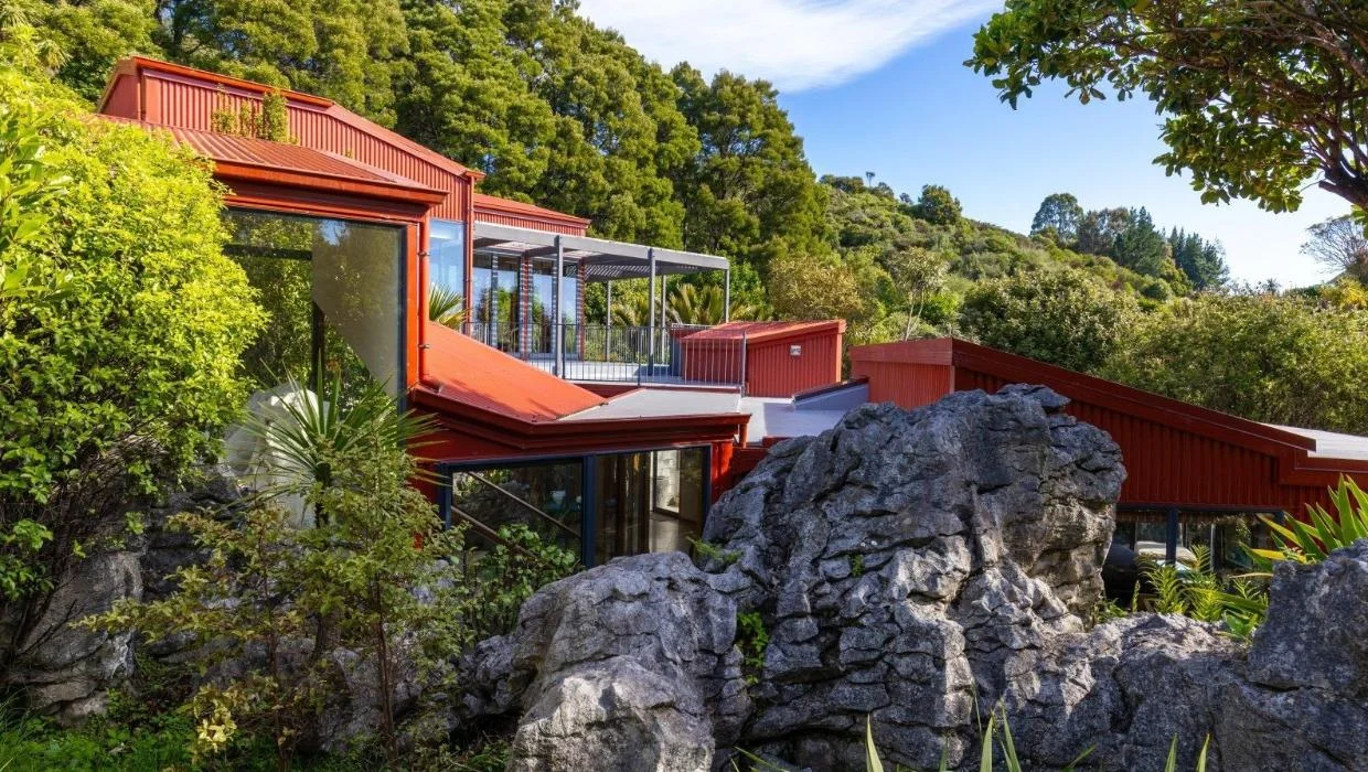 Exterior of red house 