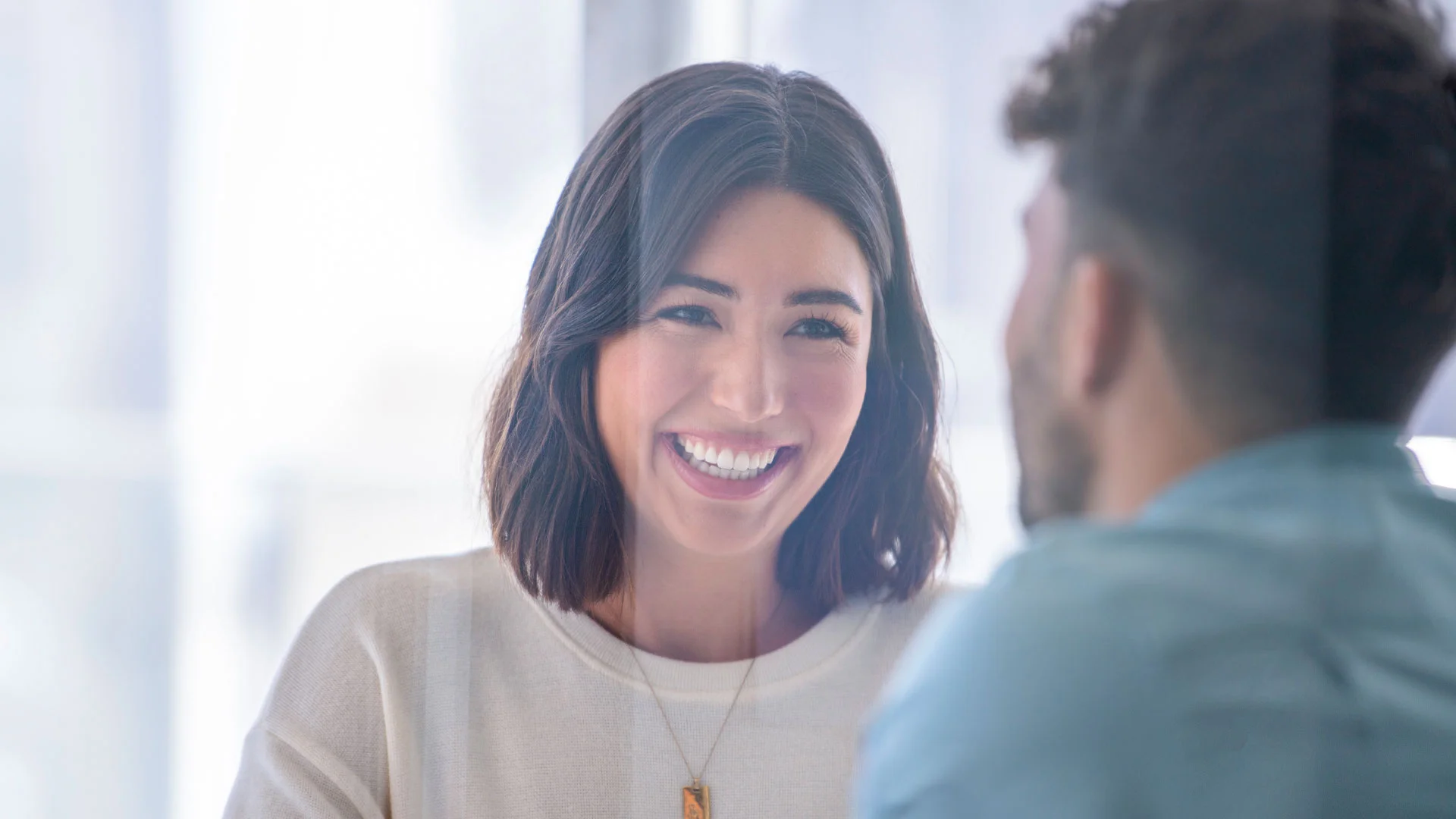 Job hunter in an interview.