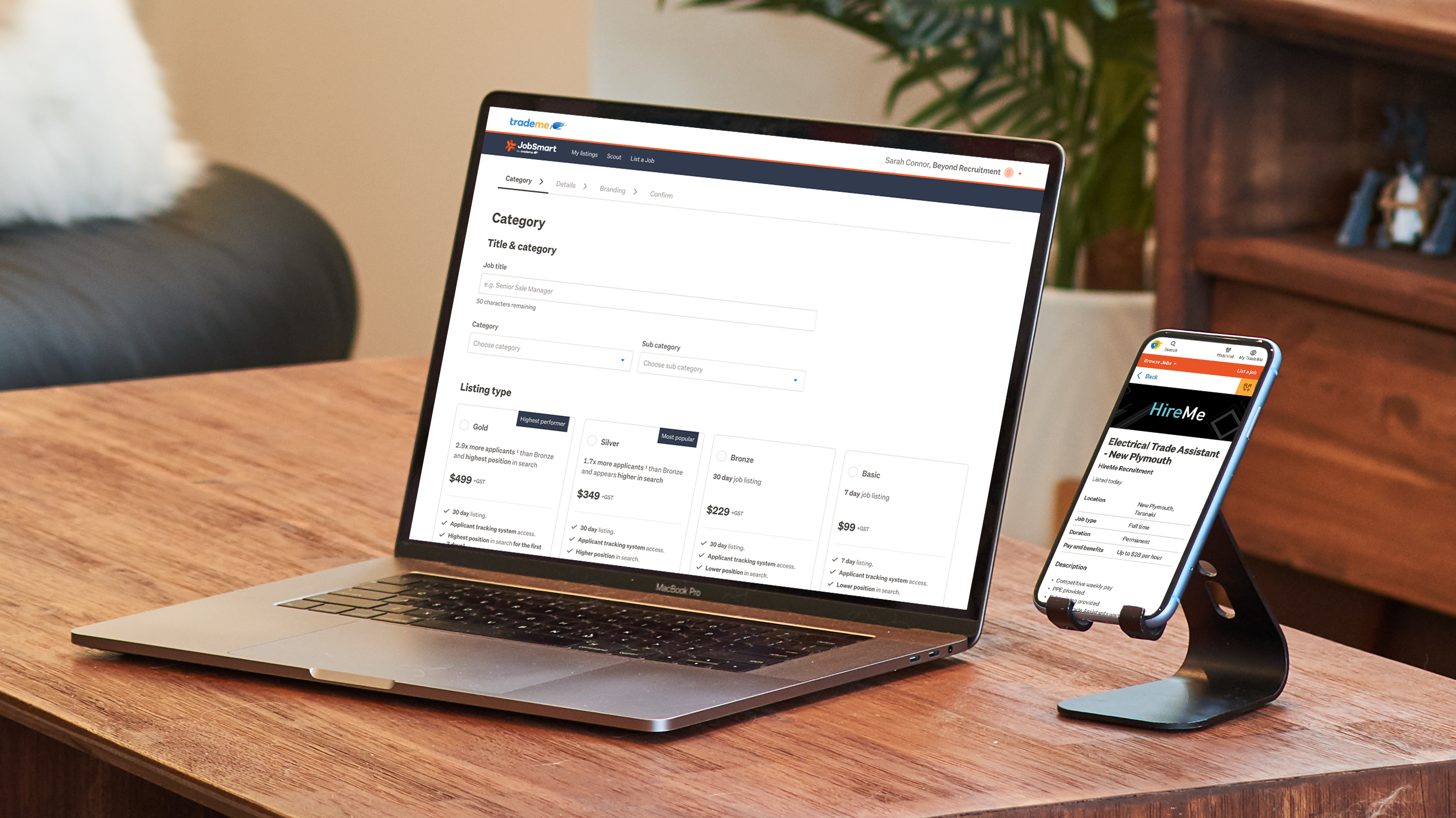 Trade Me Jobs listing process