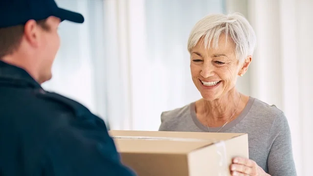 Woman receiving package