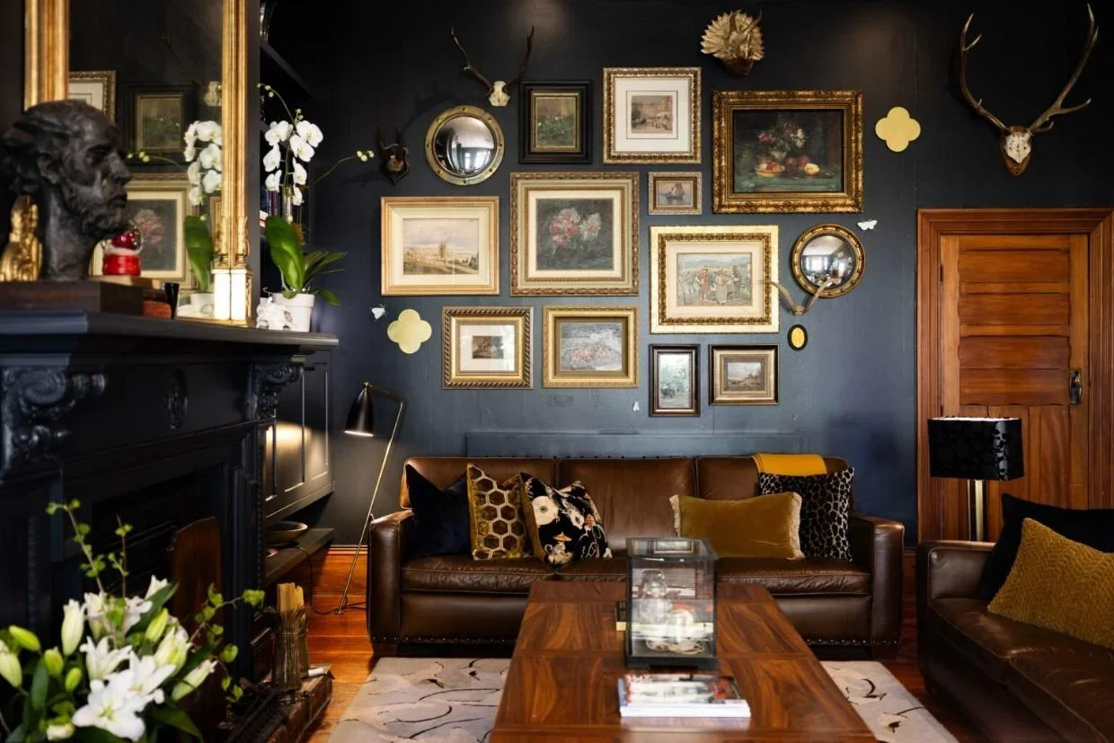 original features of the house have been retained, including the huge fireplace.