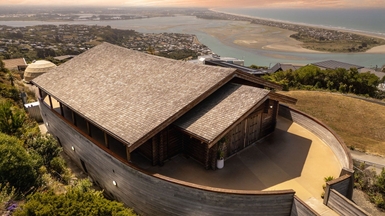 Aerial view of the ark house in Sunmner, Christchurch
