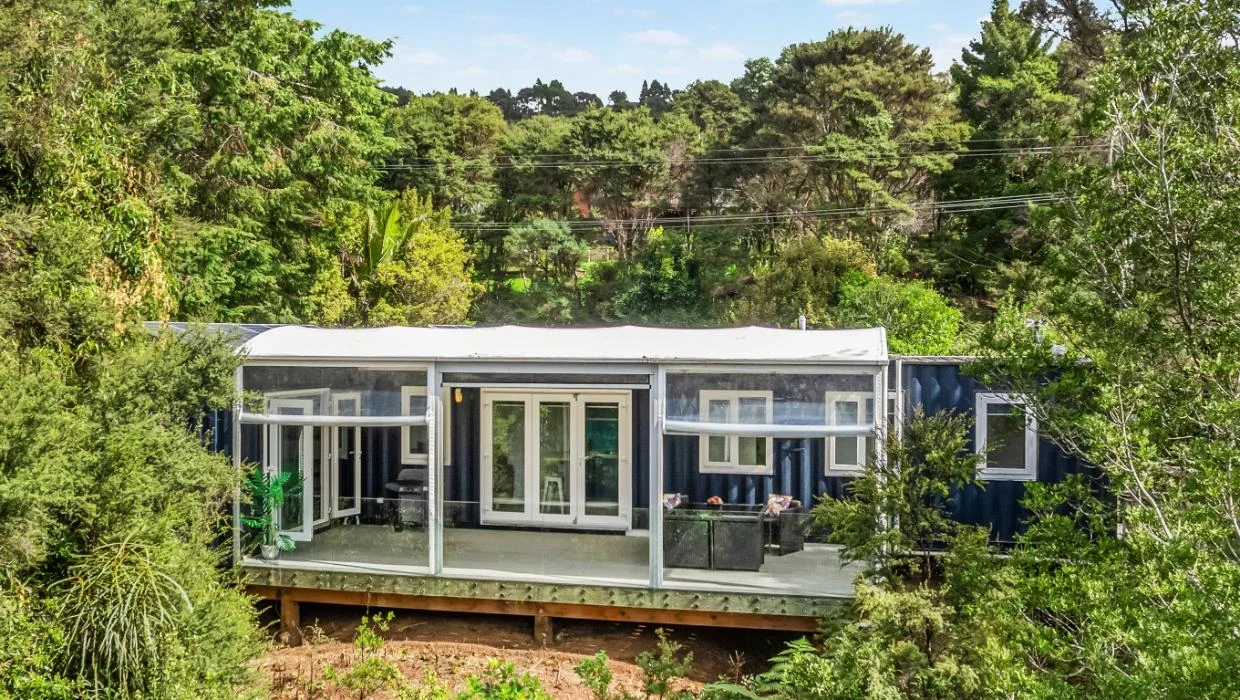 Brenda Kelly of IQ Container Homes is selling her 8 Homestar container home in Titirangi.