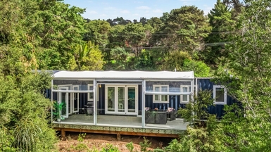 Brenda Kelly of IQ Container Homes is selling her 8 Homestar container home in Titirangi.