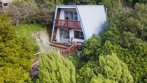 Plimmerton 'treehouse' for sale. Photo: ONE AGENCY/TRADE ME