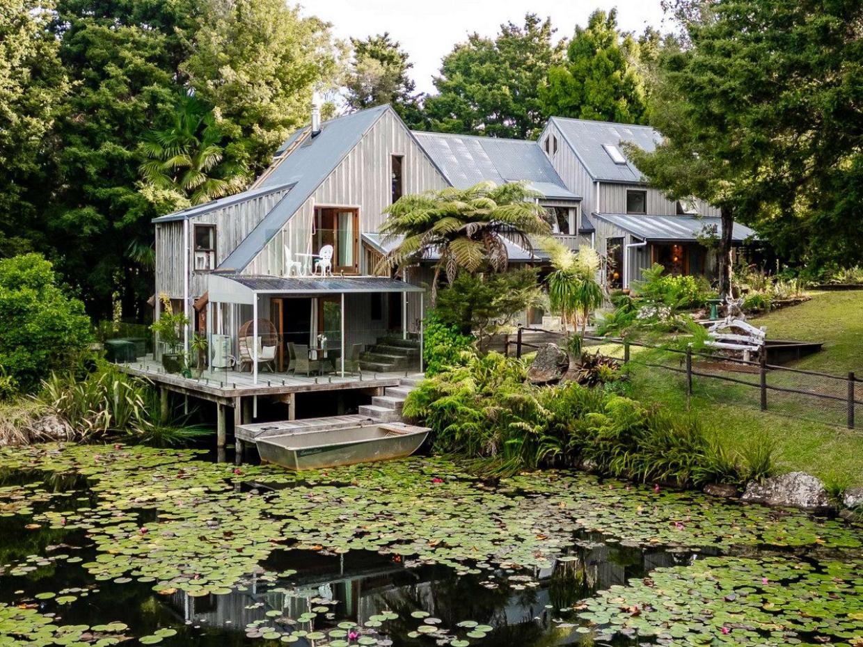 Unique home and pond view