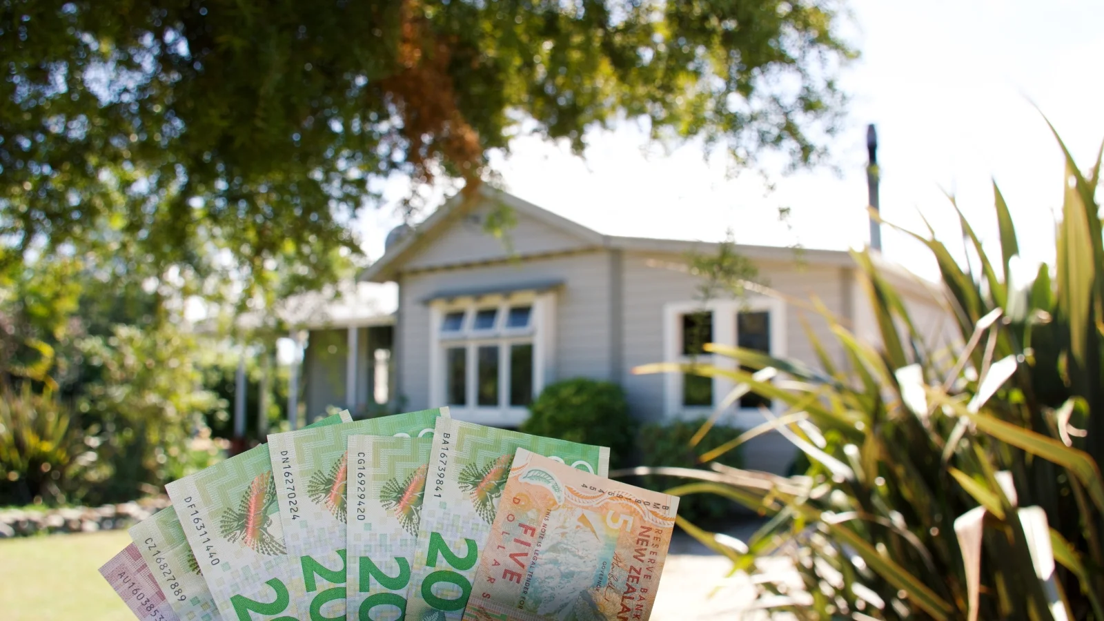 Money in front of house NZ.