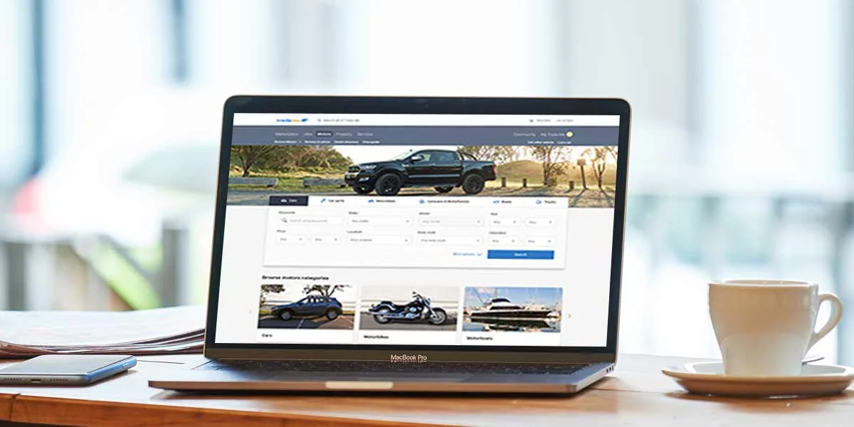 Trade Me Motors homepage