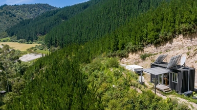 Aerial view of the tiny house