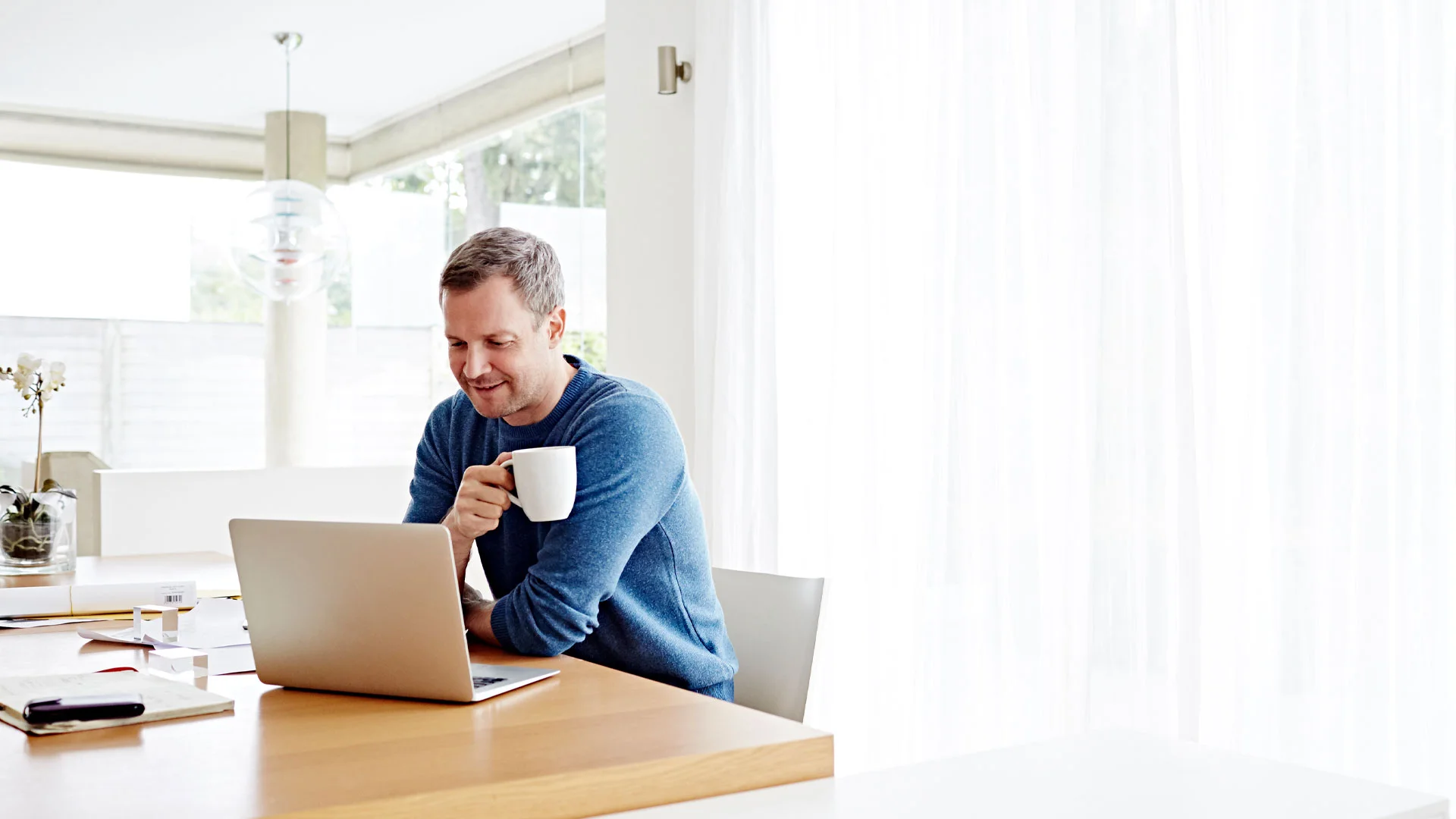 Employee working from home.