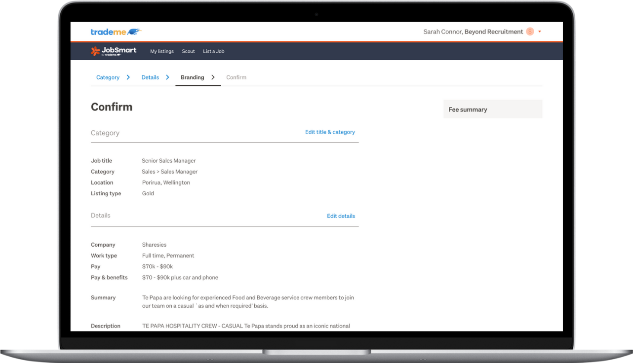 Credit your account to post a job listing.