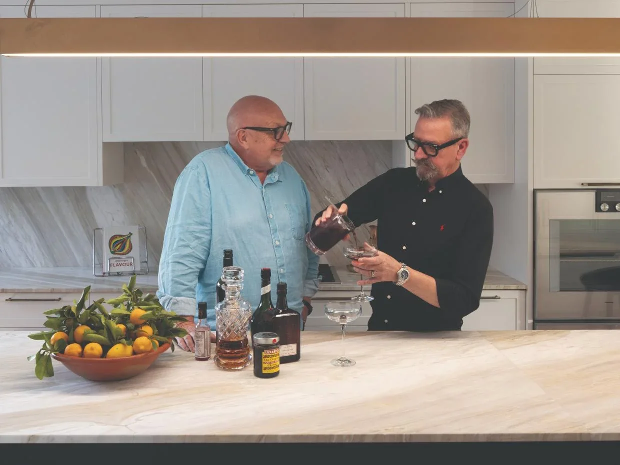 In the kitchen entertaining