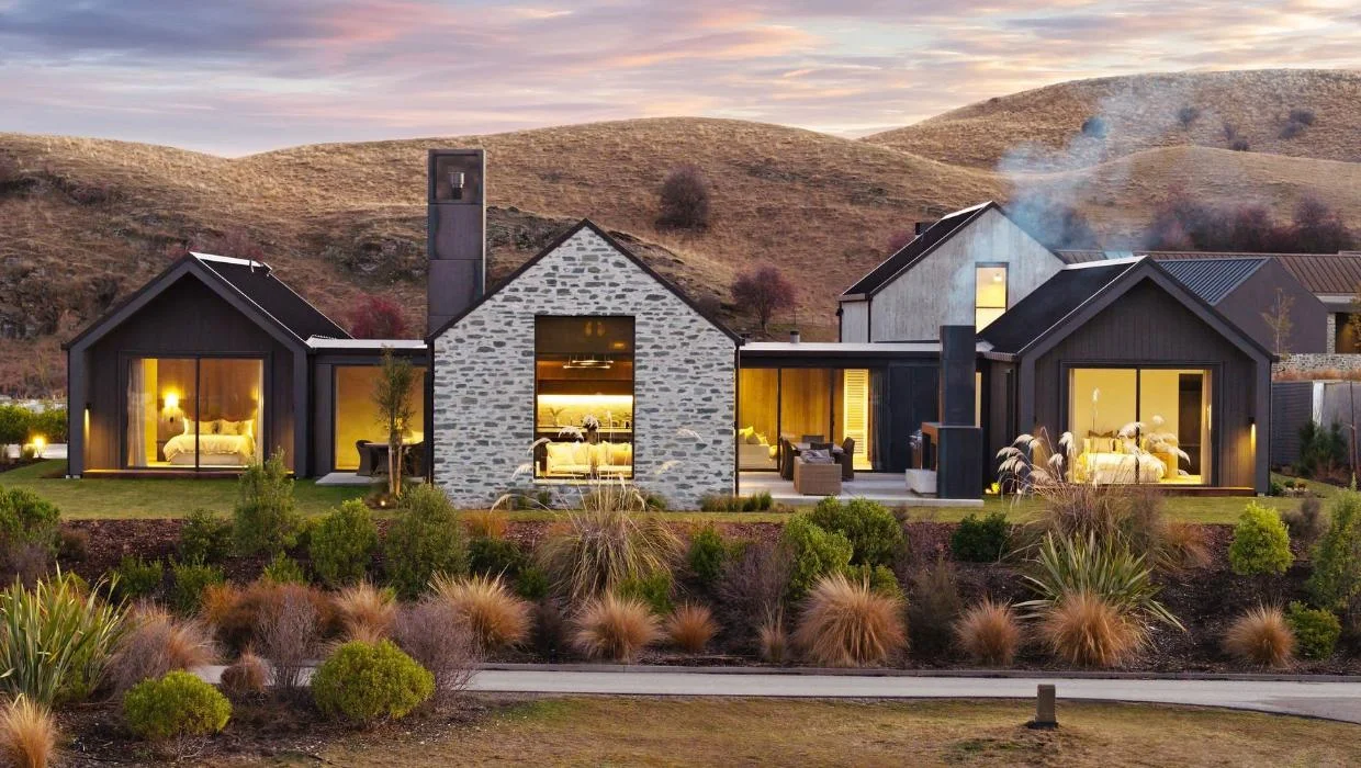 Exterior of multi-million dollar spec home in Arrowtown, New Zealand 