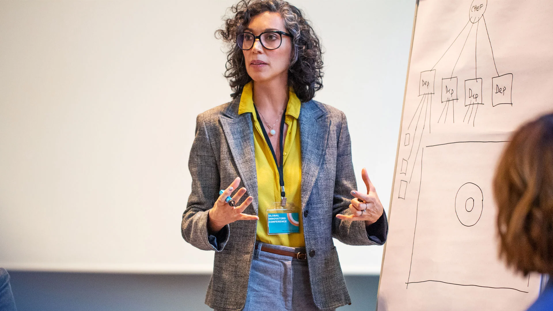 Business delivering a powerful speech.