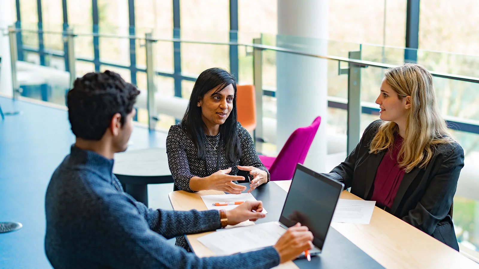 Team talking in a meeting