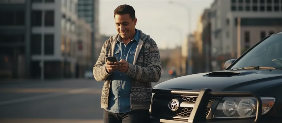 Person standing next to a car